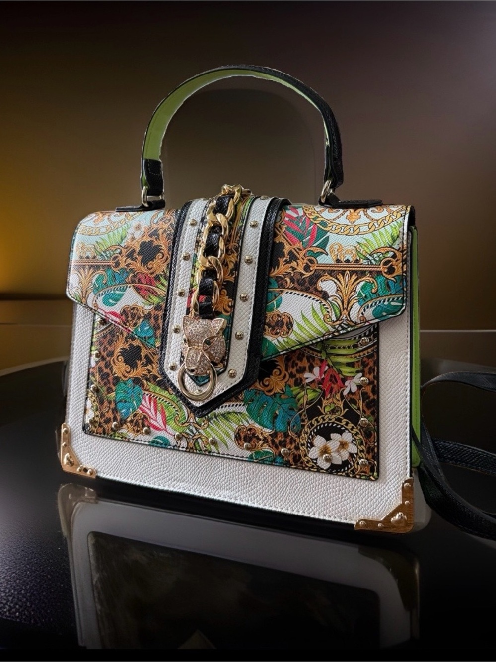 🌴 ALDO Baro Satchel Tropical Baroque Crossbody Bag NWT